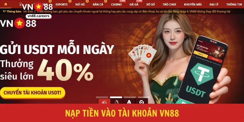 Nạp tiền vào tài khoản VN88